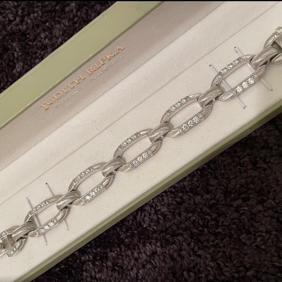 Judith Ripka Sterling & Diamonique Link Bracelet - Picture 3 of 7